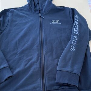 Vineyard Vines Mens XL full Zip-Up Hoodie graphic navy blue - like new
